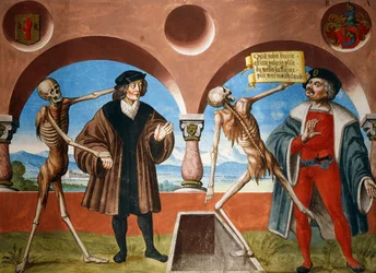 Morte, consigliere e amministratore (bailo) dal ciclo Danza della Morte di Albrecht Kauw