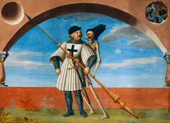 La morte e il cavaliere teutonico dal ciclo della Danza della Morte di Albrecht Kauw