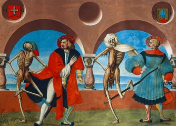 Morte, borghese e mercante dal ciclo Danza della Morte di Albrecht Kauw