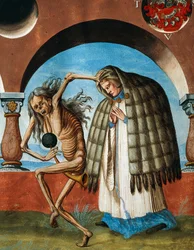 La morte con il canonico (dettaglio da La danza della morte di Albrecht Kauw)