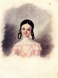 Ritratto di Sofia Muravyova, figlia del Decabrista Nikita Muravyov, 1833-1835