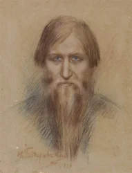 Ritratto del mistico russo Grigory Rasputin 1869-1916, 1913