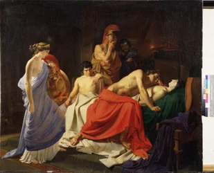 Achille piange la morte di Patroclo