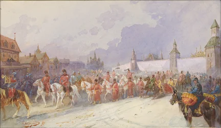 Ingresso della famiglia catturata di Kuchum Khan a Mosca. 1599, 1891