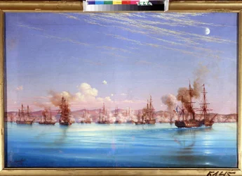 Il bombardamento di Sebastopoli dalla squadra franco-britannica nel 1854