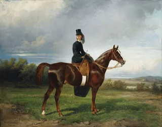 Ritratto equestre di Seymourina Poirson, nata Cuthbertson, 1863