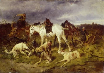 A caccia, anni 1870