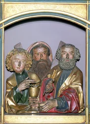 Intagli in legno di SS. Giovanni, Andrea e Pietro, dalla predella dell