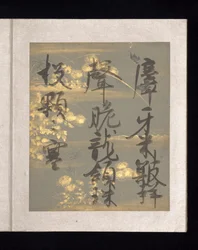 Album di poesie giapponesi e cinesi da cantare, inizio XVII secolo (album di trentasei fogli; ciascuno su carta decorata in oro, argento o colorata)