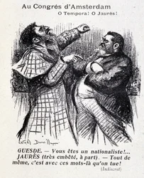 Alterco tra Jean Jaurès e Jules Guesde (congresso socialista di Amsterdam) di Noel Dorville, "Le Panache" 5/10/1904