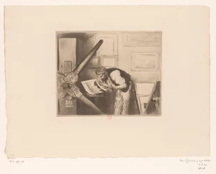 Ritratto di Henri Charles Guérard nel suo atelier