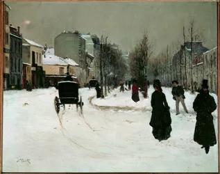 Il Boulevard de Clichy sotto la neve (dipinto su tela)