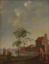 Paesaggio con personale figurativo