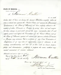 Giuramento di fedeltà di Norman Cutter del Missouri, Contea di St. Louis