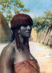 Ragazza Pondo: Sudafrica (litografia a colori)