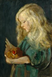 Ragazza con gallina