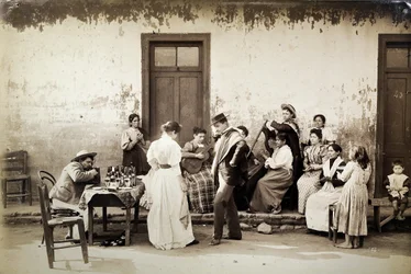 Chilenos bailanda la cueca