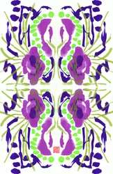 Motivo floreale viola verde