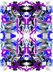 Zen Inchiostro Blu Viola, Motivo Floreale, 2023