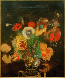Mazzo di fiori su sfondo nero