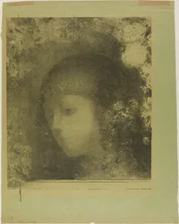 Testa di bambino con fiori