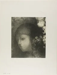 Testa di bambino con fiori