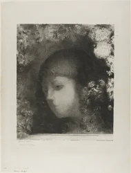 Testa di bambino con fiori