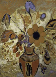 Vaso etrusco con fiori, 1900-1910