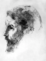 Il pittore francese Pierre Bonnard (1867-1947) nel 1902, litografia di Odilon Redon