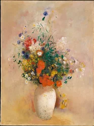 Vaso di fiori (sfondo rosa)