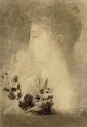 Donna di profilo con corona di alloro