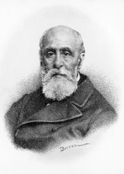 Ritratto di Giovanni Ruffini, poeta e patriota italiano, litografia da un disegno di Odoardo Borrani