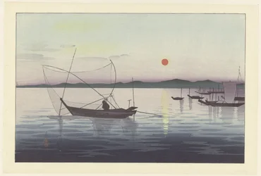 Barche da pesca al tramonto