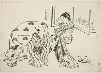 Kotatsu Dojoji, n. 5 da una serie di 12 stampe che raffigurano parodie di opere teatrali