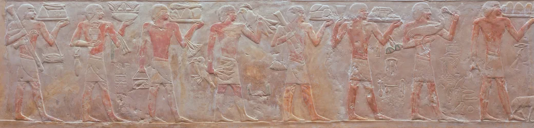 Rilievo di una processione di portatori di offerte dalla tomba di Ny-Ank-Nesut, 2575-2134 a.C.