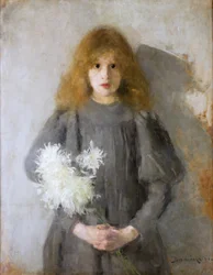 Ragazza con Crisantemi