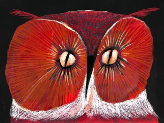 Gufo rosso intenso