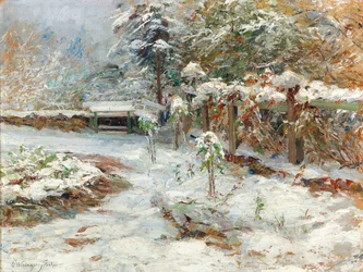 Neve di ottobre, motivo dal giardino del castello di Hartenstein