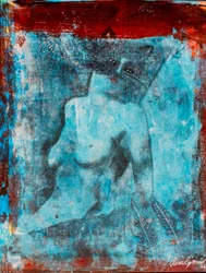 Ladycat, 2024 (tecnica mista su carta di cotone)