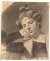 Ritratto di Kathrine (Ketty) Mathilde Antonia Nielsen, nata Rask. (nata nel 1878, sposata con lo scultore Kai Nielsen nel suo primo matrimonio.)