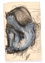 Studio di figura inginocchiata e piegata in avanti
