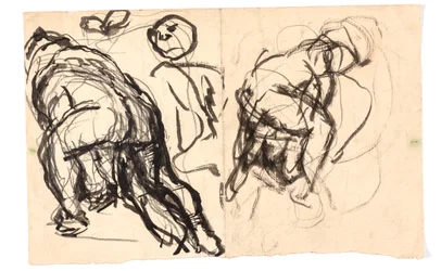 Studi di figura piegata in avanti