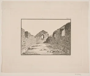 Rovine di una chiesa in Groenlandia. Illustrazione per W.A. Graah. Viaggio di esplorazione alla costa orientale della Groenlandia