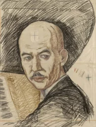 Schizzo per la stampa "Ritratto di Yamada Kosaku"