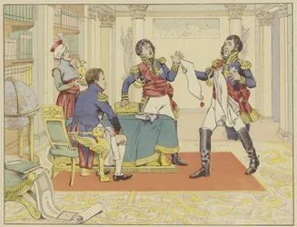 Napoleone premia il Maresciallo Lefevre facendolo Duca di Danzica dopo la sua cattura della città dai prussiani, 24 maggio 1807