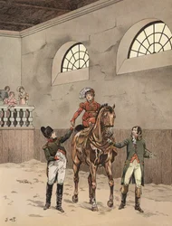 La nuova imperatrice di Napoleone alla sua lezione di equitazione