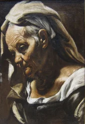 Testa di donna anziana