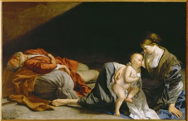 Riposo durante la fuga in Egitto (dipinto su tela)