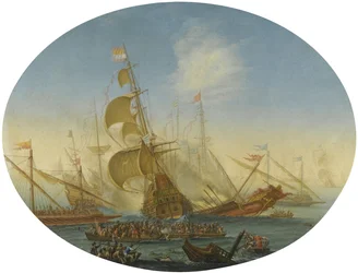 Una battaglia navale tra turchi e cristiani