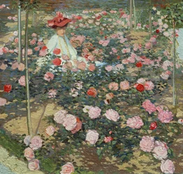 Signora Ojetti nel roseto